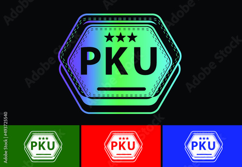 PKU letter new logo and icon design template