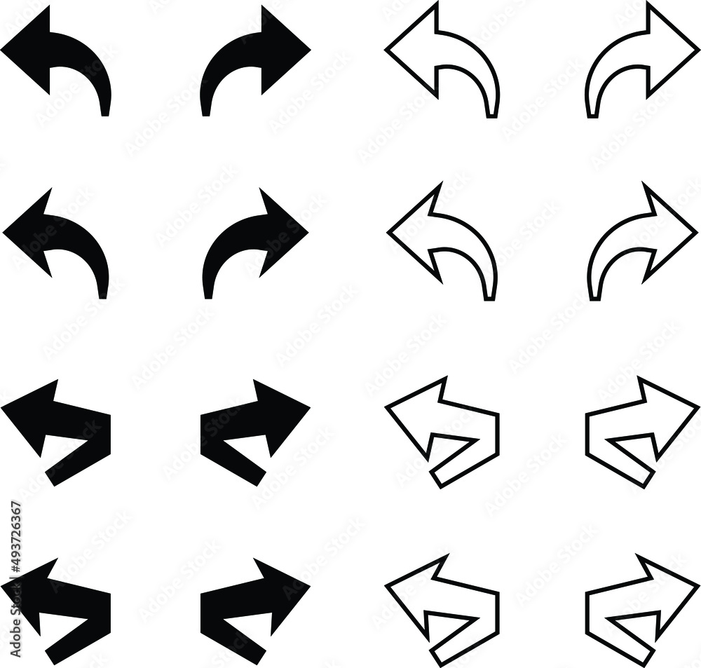 Arrow Icon Set Vector in minimalist, simple, style Arrow Icon Set Vector in minimalist, simple, style