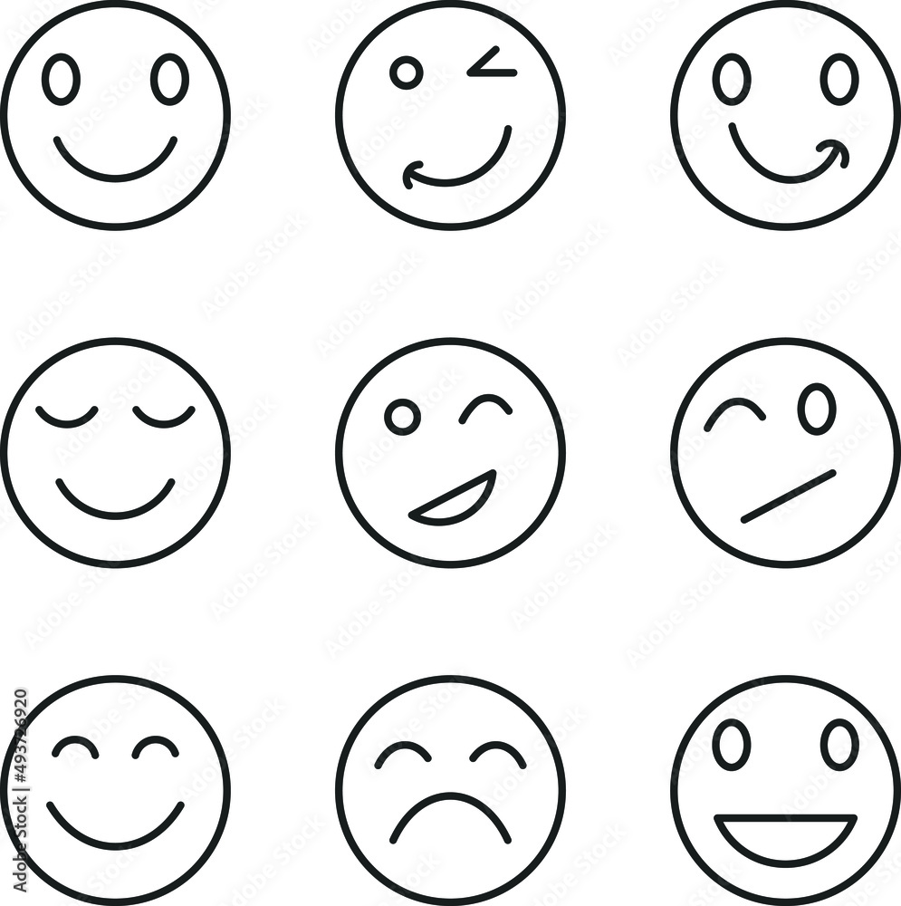 emotion face icon set simple emotion face icon set simple