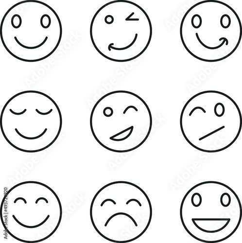 emotion face icon set simple