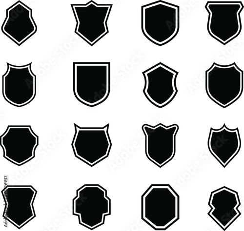 shield icon set simple minimalist