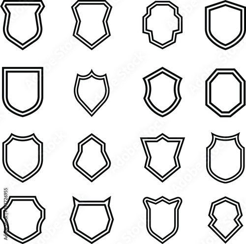 shield icon set simple minimalist