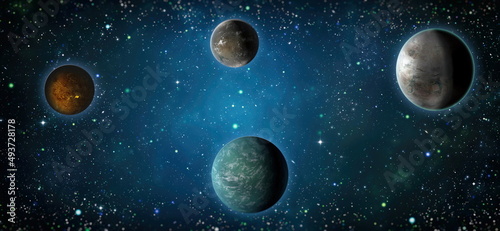 Fototapeta Naklejka Na Ścianę i Meble -  Nebula night starry sky in rainbow colors. Multicolor outer space. Star field and nebula in deep space many light years far from planet Earth. Elements of this image furnished by NASA.