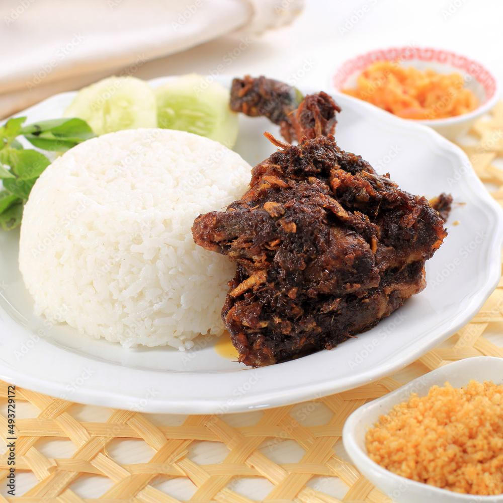 Nasi Bebek Madura, Fried Maduranese Black Duck with Rice Nasi Bebek Madura, Fried Maduranese Black Duck with Rice