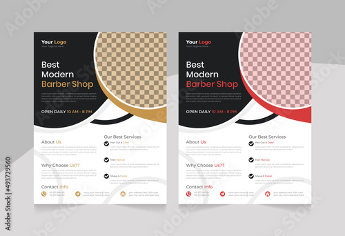 Business haircut stylish best barbershop flyer template and creative beauty barbershop hair cutting poster Design.