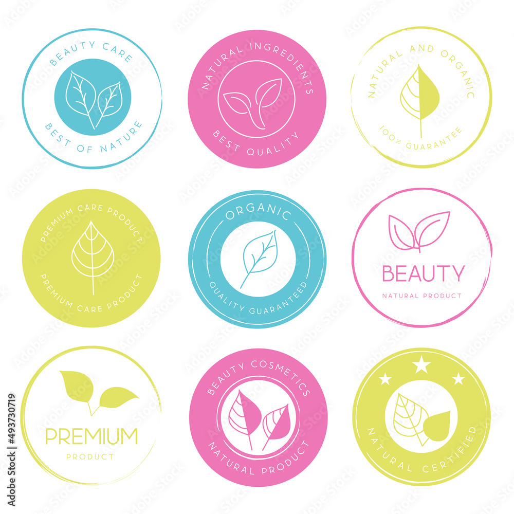 Collection of beauty and cosmetics, wellness logo, icon, labels and badges for graphic and web design, product promotions.