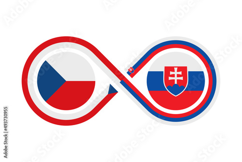 unity concept. czech and slovak language translation icon. vector illustration isolated on white background	