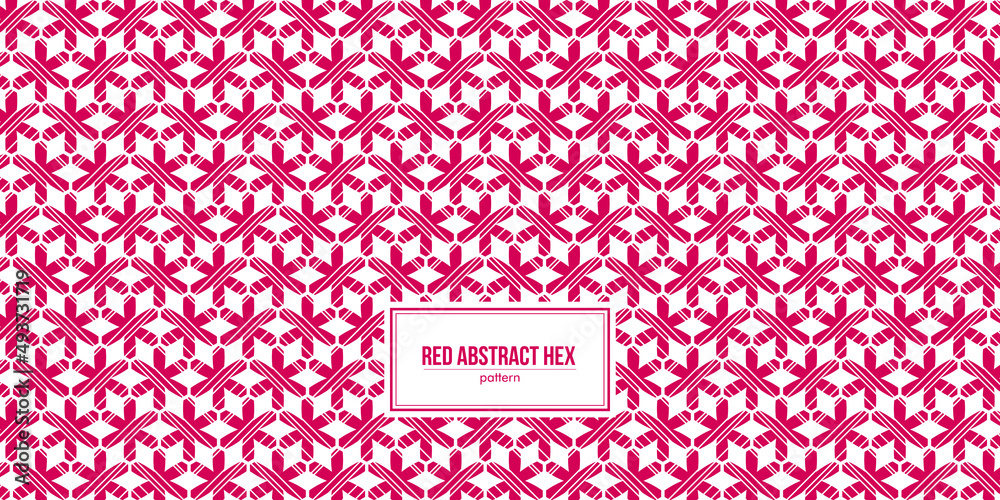Fototapeta premium red abstract hexagon pattern with white diagonal stripe 