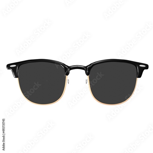 Oval sunglasses with black frames