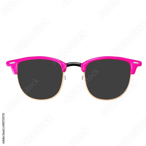 Oval sunglasses with pink frames