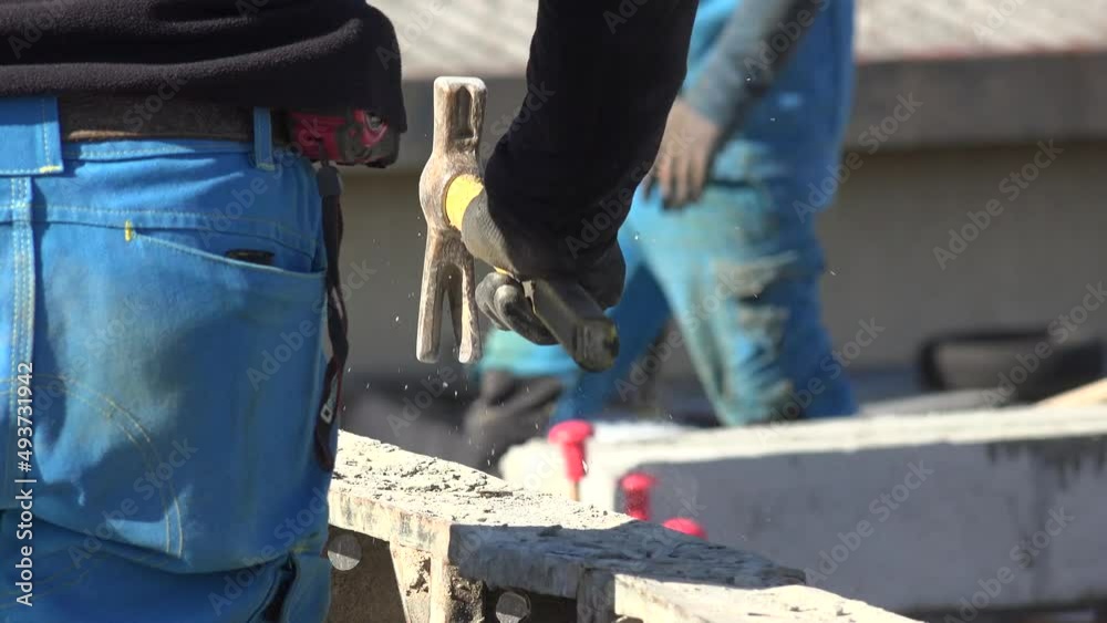 Workflow at the construction site, concrete team work pouring, Construction factory. High quality 4k footage Workflow at the construction site, concrete team work pouring, Construction factory. High quality 4k footage