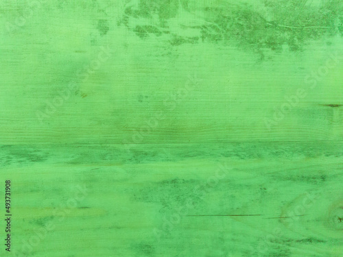 An old green wooden wall with a horizontal pattern. Vintage green background with wooden texture. 