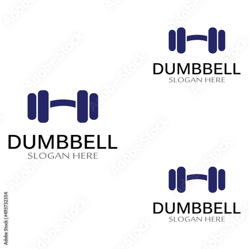 fitness gym and barbell silhouette logo.Design for fitness gym and barbell,using a vector illustration template design concept