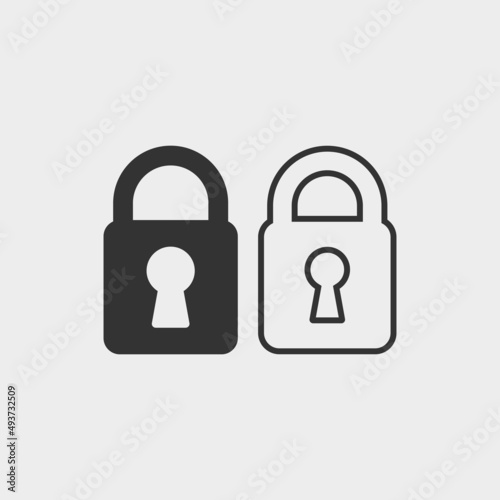 Lock vector icon illustration sign
