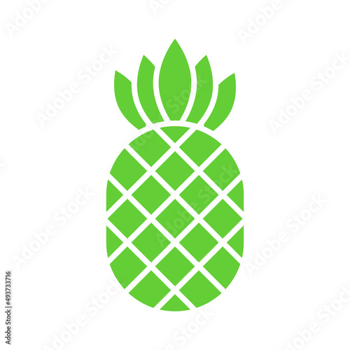 Pineapple eco vector green icon