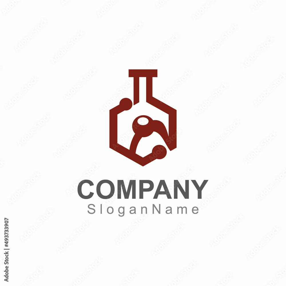 Obraz premium Molecule science lab logo icon design template scientific lab concept