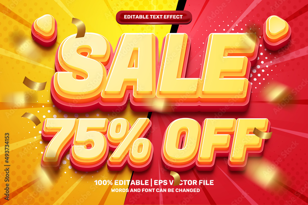 modern orange sale 75% off bold template 3D Editable text Effect Style modern orange sale 75% off bold template 3D Editable text Effect Style