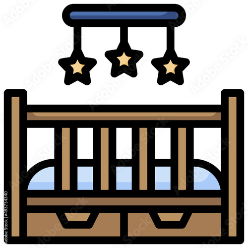 baby crib filled outline icon,linear,outline,graphic,illustration