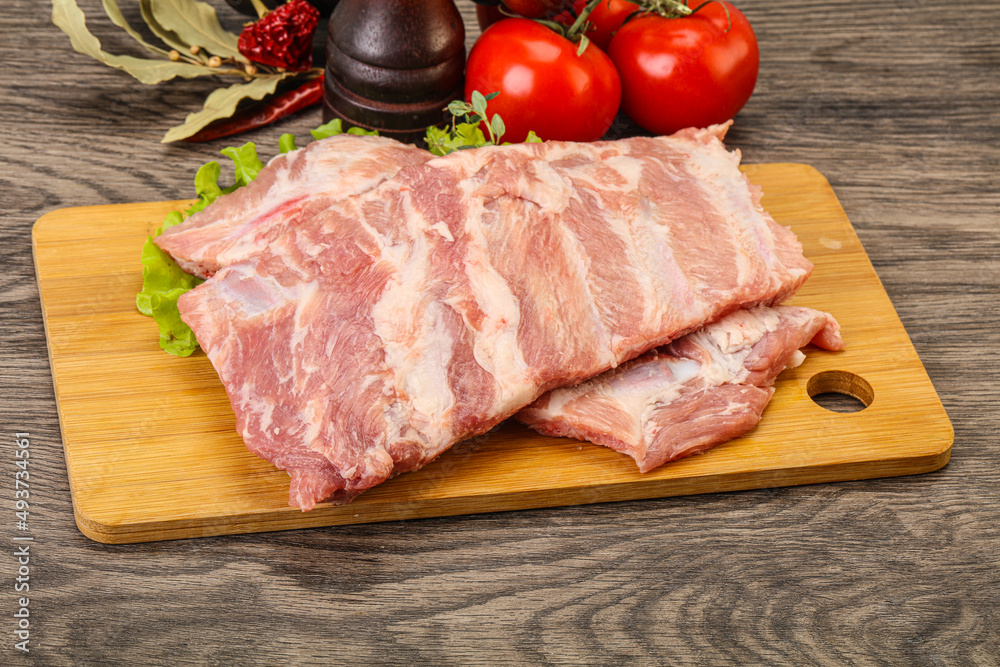 Raw pork ribs for cooking Raw pork ribs for cooking