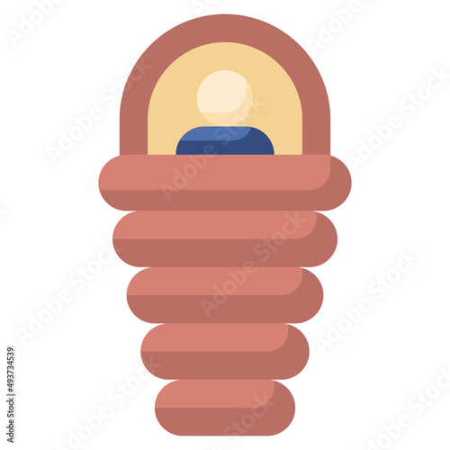 sleeping bag flat icon,linear,outline,graphic,illustration