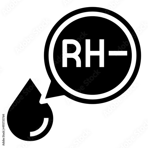 negative RH blood glyph icon,linear,outline,graphic,illustration