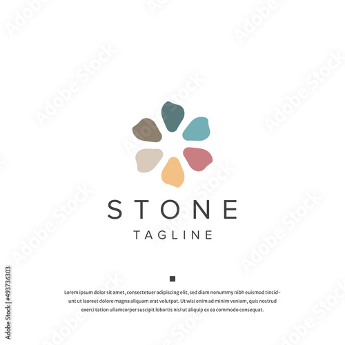 Stone logo icon design template flat vector