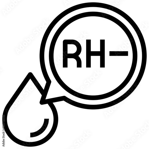 negative RH blood line icon,linear,,graphic,illustration