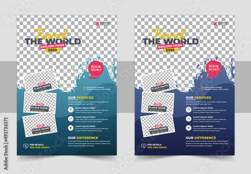Travel Vacation Tour Agency Flyer Template Design. Travel Flyer Template Layout