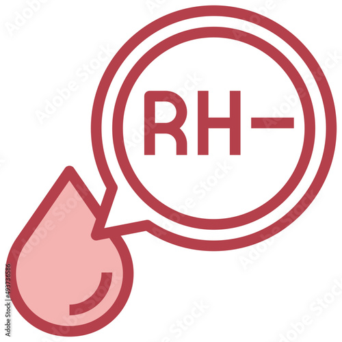 negative RH blood red line icon,linear,outline,graphic,illustration