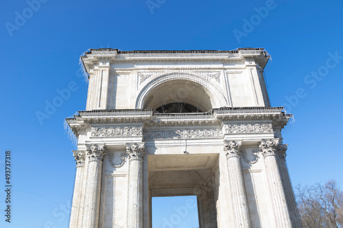 Arch of Triumph in Chisinau, Moldova - with blue sky background