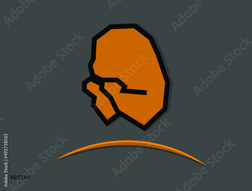 dynamic strong tense minimal animal body logo style concept