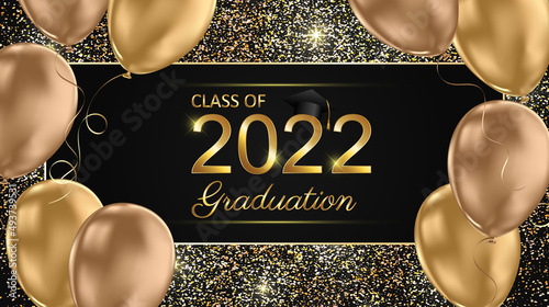 Class of 2022 graduation text design for cards, invitations or banner