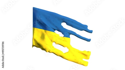 tattered ukraine flag