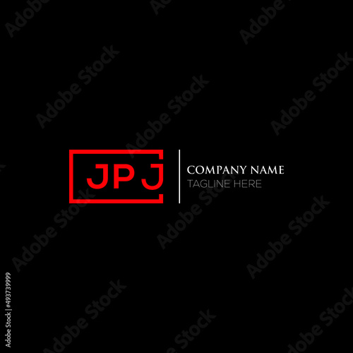 JPJ logo monogram isolated on circle element design template, JPJ letter logo design on black background. JPJ creative initials letter logo concept. JPJ letter  design. photo