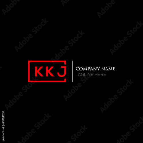 KKJ logo monogram isolated on circle element design template, KKJ letter logo design on black background. KKJ creative initials letter logo concept.  KKJ letter design. photo