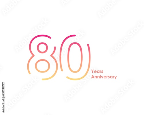 80 anniversary logotype with gradient colors for celebration purpose and special moment