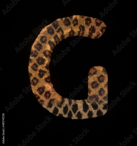 Leopard Themed Font Letter G