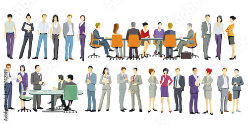 Besprechung im Team, Geschäftliche Beratung illustration