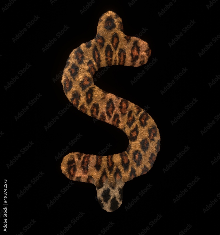 Leopard Themed Font Dollar Sign Leopard Themed Font Dollar Sign
