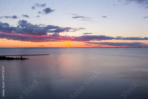 sunset over mobile bay