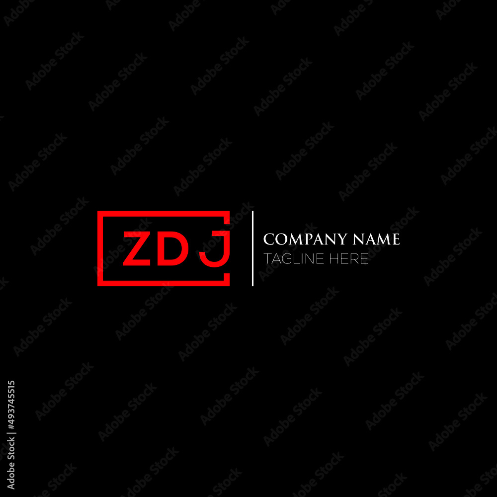 ZDJ logo monogram isolated on circle element design template, ZDJ letter logo design on black background. ZDJ creative initials letter logo concept. ZDJ letter  design. - obrazy, fototapety, plakaty 