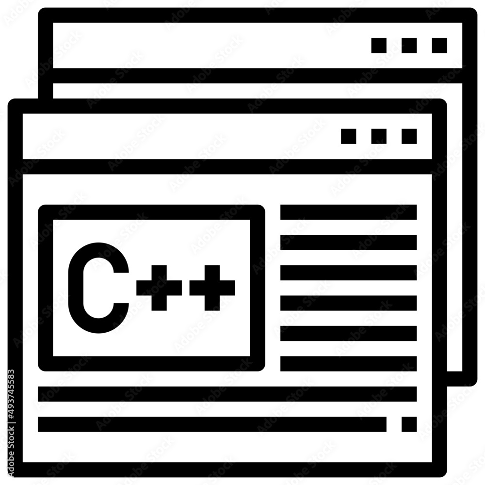 C++ line icon,linear,outline,graphic,illustration