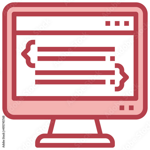 SOFTWARE DEVELOPMENT red line icon,linear,outline,graphic,illustration