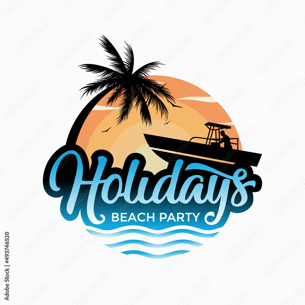 Summer holiday logo