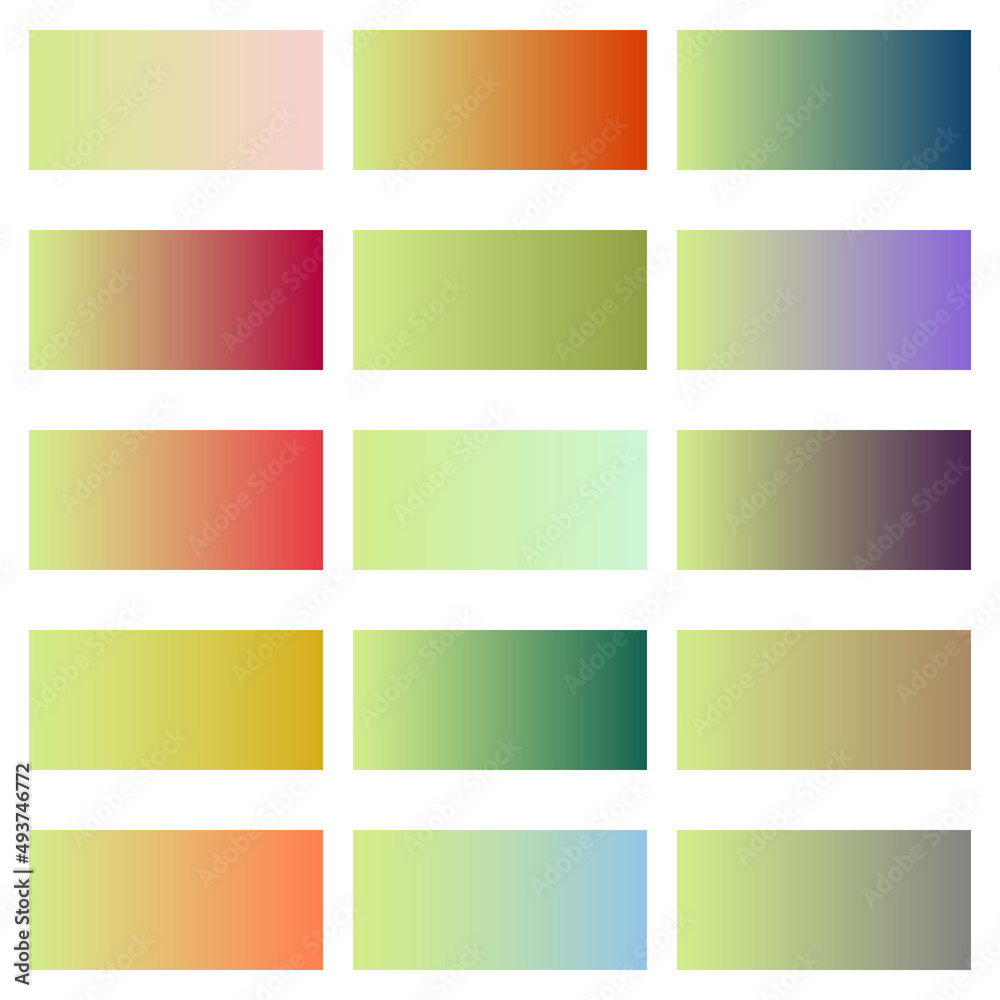 Gradient backgrounds with a transition from pistachio color to other colors. Background for printing, text insertion and other graphic objects, for websites.