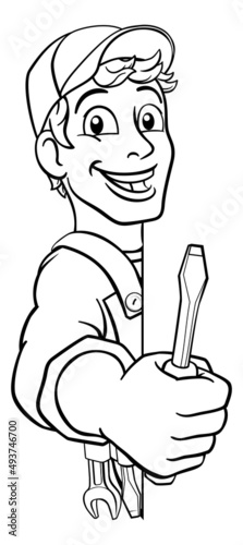 Electrician Cartoon Handyma...