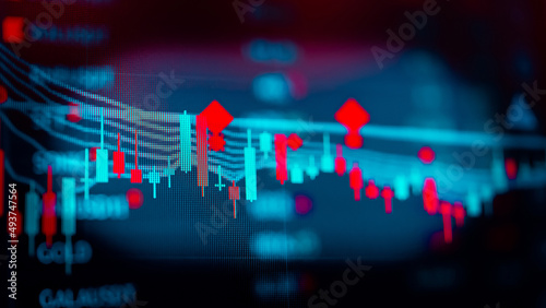 FINANCIAL SERVICE concept with Data analyzing in Forex  Commodities  Equities  Fixed Income and Emerging Markets. the charts and summary info show about  Business statistics and Analytics value .
