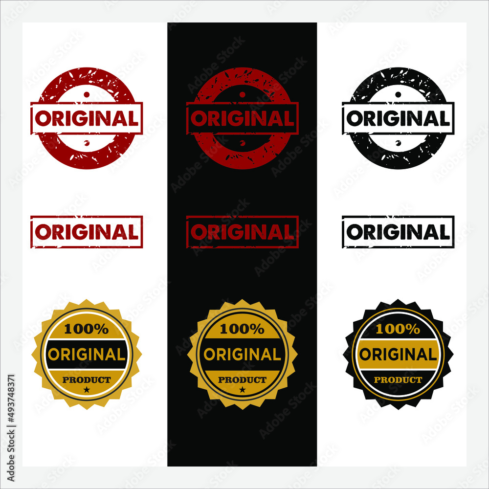 Set of original stamp sticker for product package