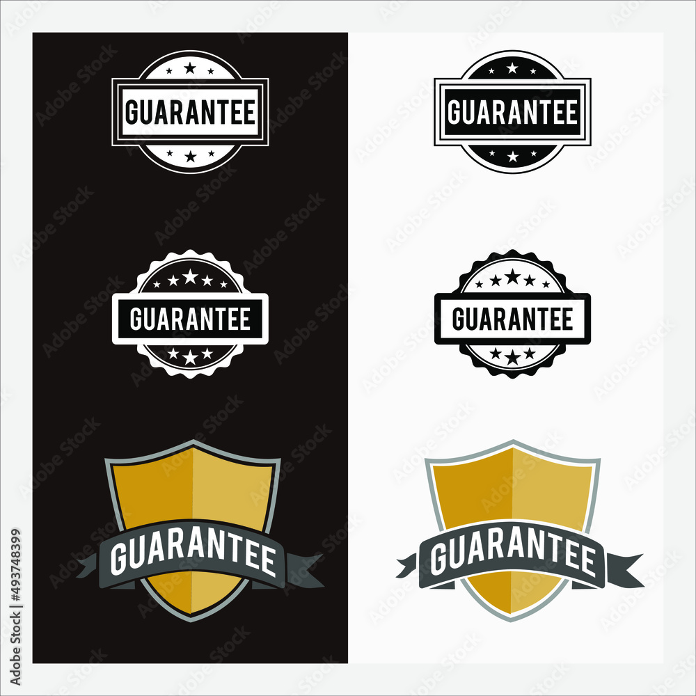 Set of guarantee stamp badge vector template