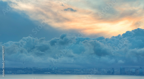 Sunset at cloudy sunset in ...